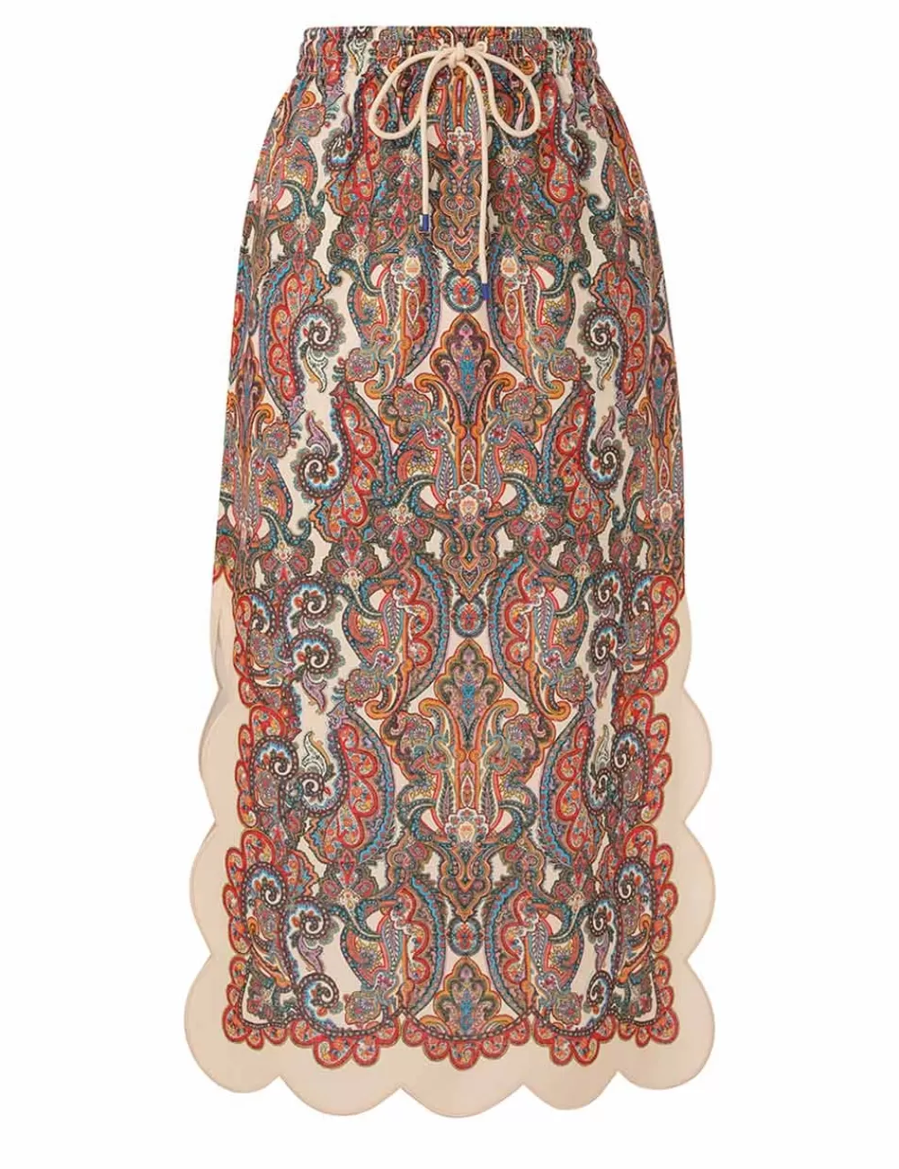 ZIMMERMANN Ottie Scallop Midi Skirt