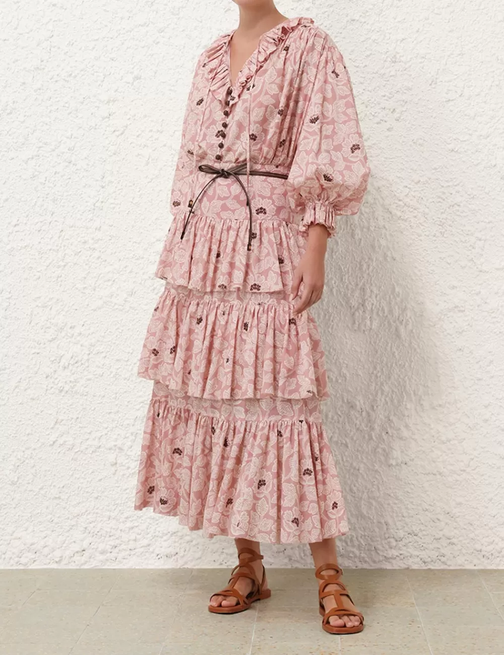 ZIMMERMANN Ottie Tiered Midi Skirt