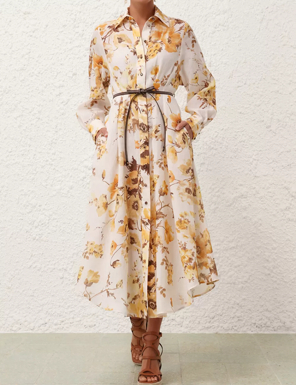 ZIMMERMANN Ottie Tuck Shirt Dress