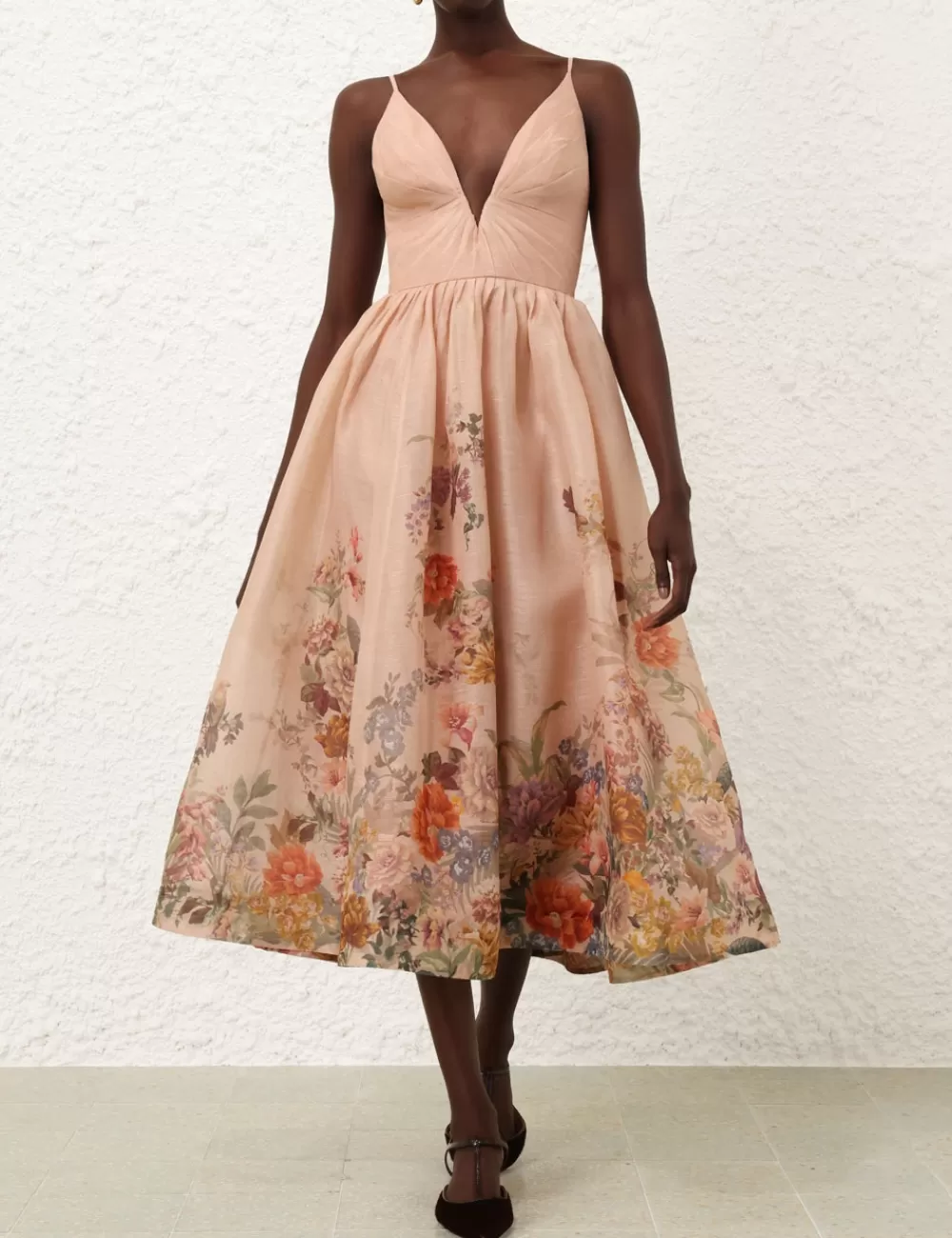 ZIMMERMANN Pavilion V Neck Midi Dress