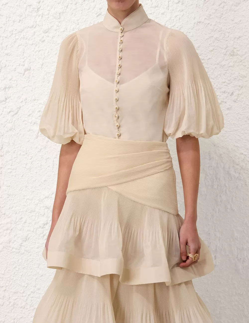 ZIMMERMANN Pleated Buttoned Blouse