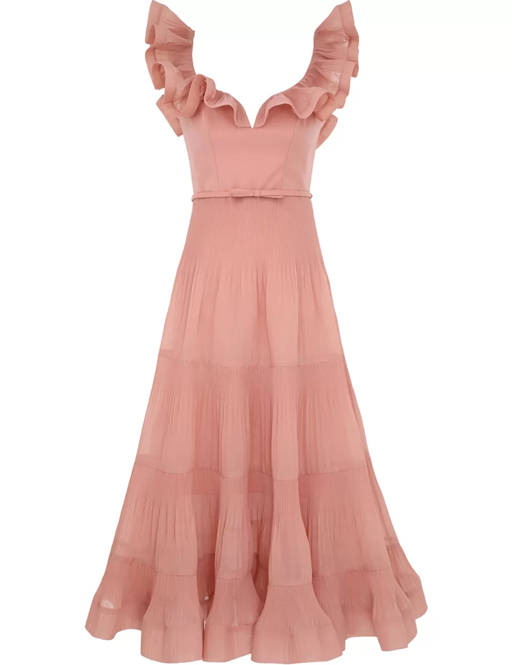 ZIMMERMANN Pleated Frill Midi Dress