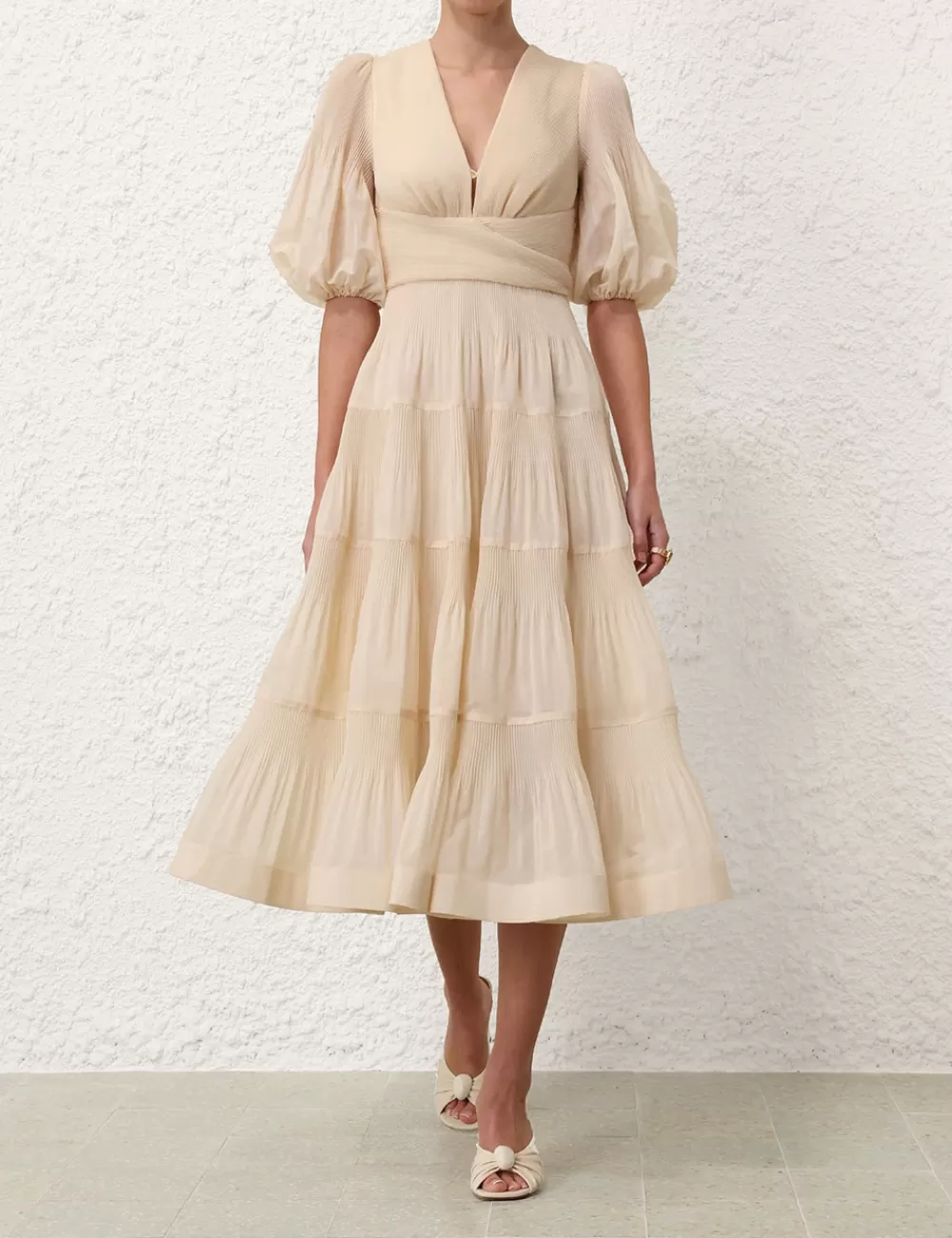 ZIMMERMANN Pleated Midi Dress