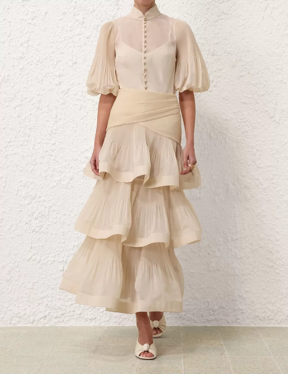 ZIMMERMANN Pleated Tiered Skirt