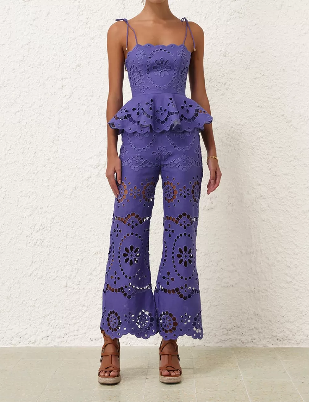 ZIMMERMANN Pop Embroidered Crop Pant