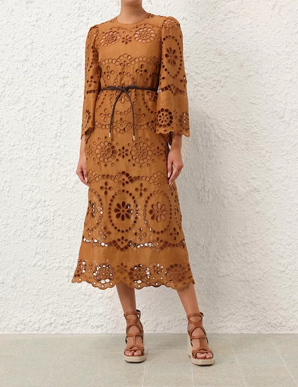 ZIMMERMANN Pop Embroidered Midi Dress