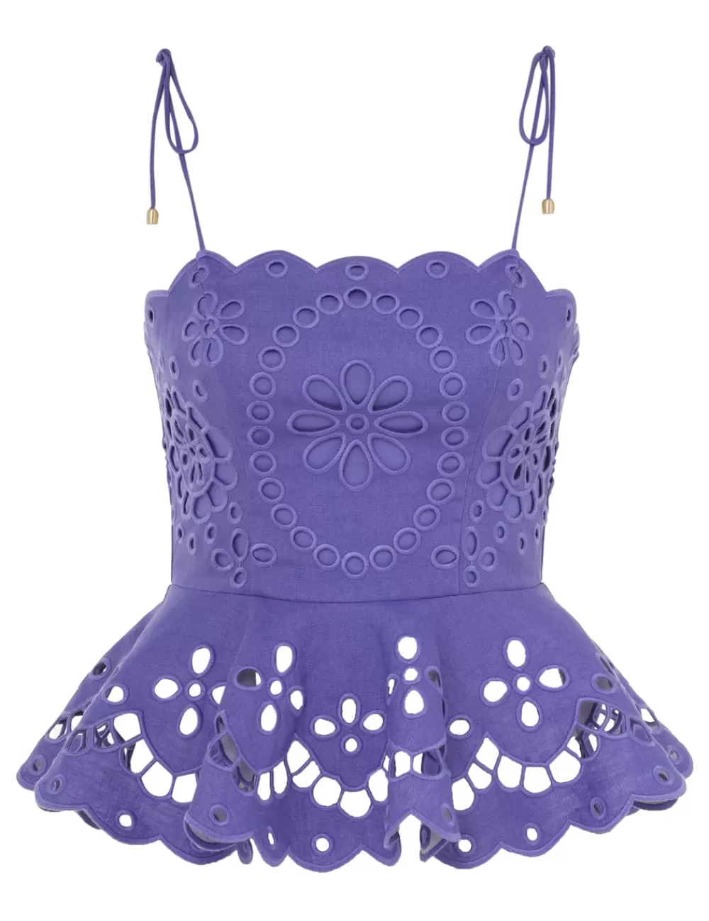 ZIMMERMANN Pop Embroidered Scallop Top