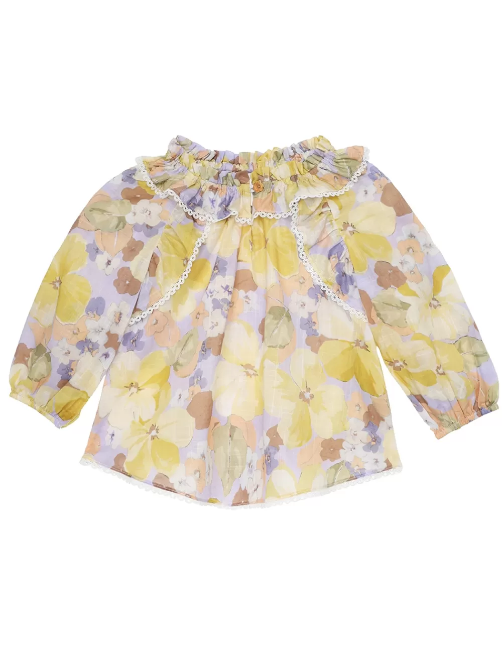 Kids ZIMMERMANN Pop Gather Neck Smock