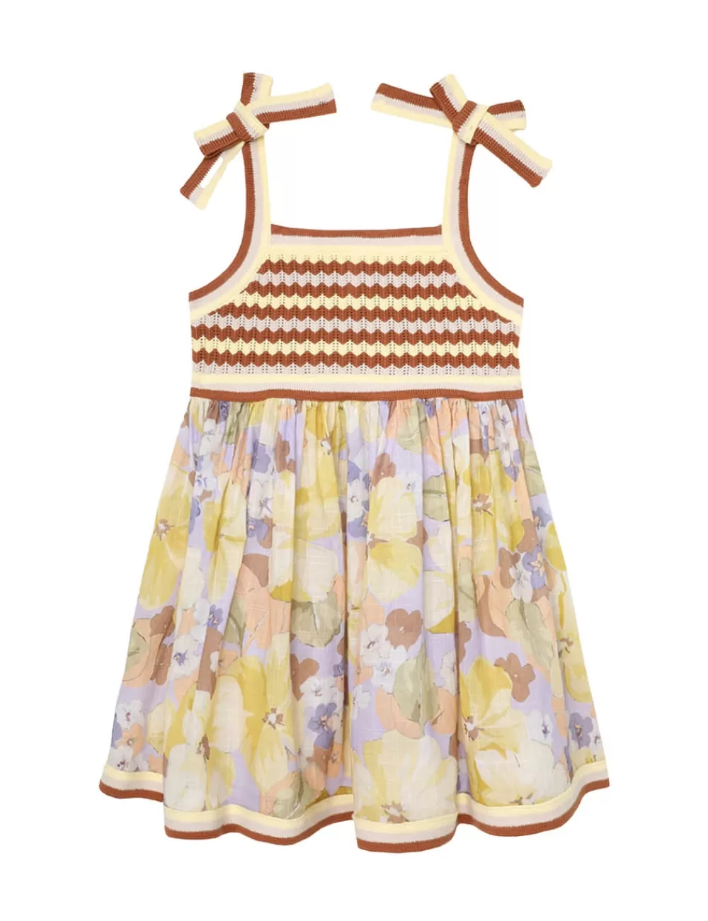 Kids ZIMMERMANN Pop Knit Top Woven Dress