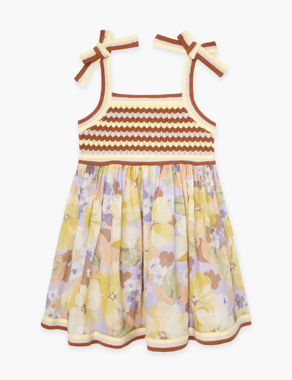 Kids ZIMMERMANN Pop Knit Top Woven Dress