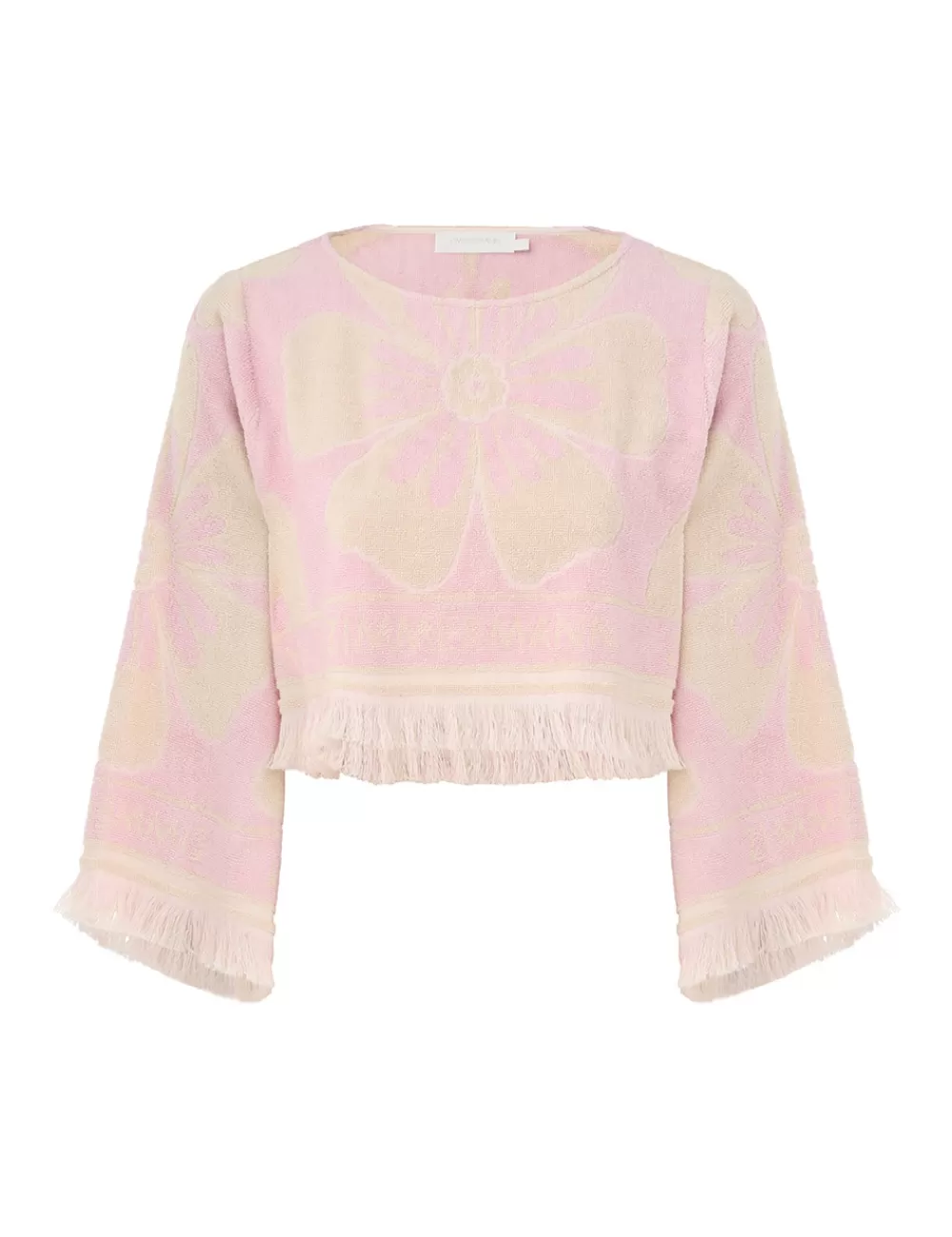 ZIMMERMANN Pop Long Sleeve Towelling Crop