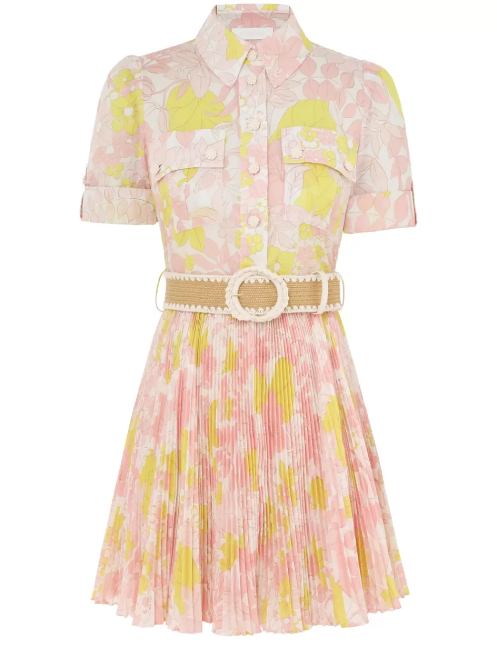 ZIMMERMANN Pop Pleated Mini Dress