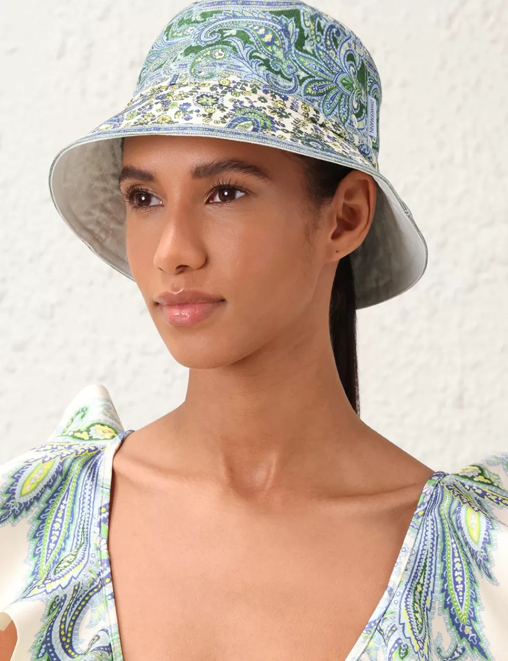 ZIMMERMANN Printed Canvas Bucket Hat