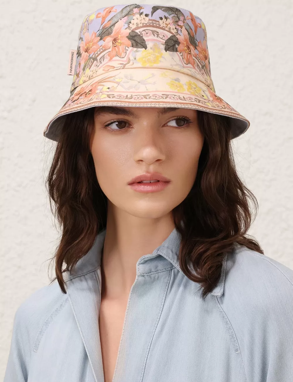 ZIMMERMANN Printed Canvas Bucket Hat