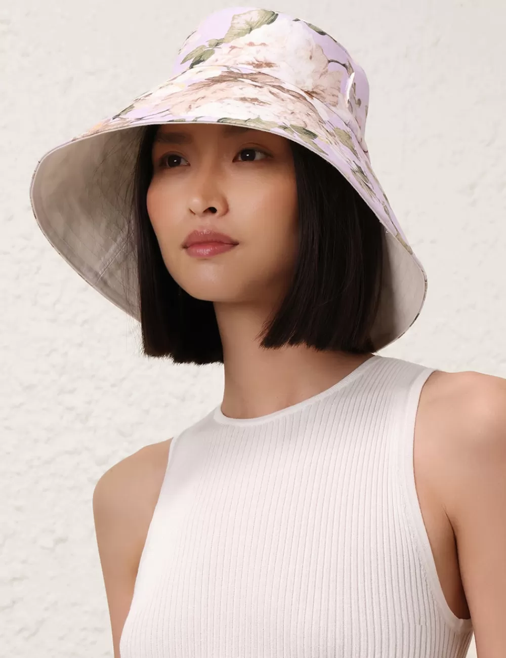 ZIMMERMANN Printed Long Brim Bucket Hat