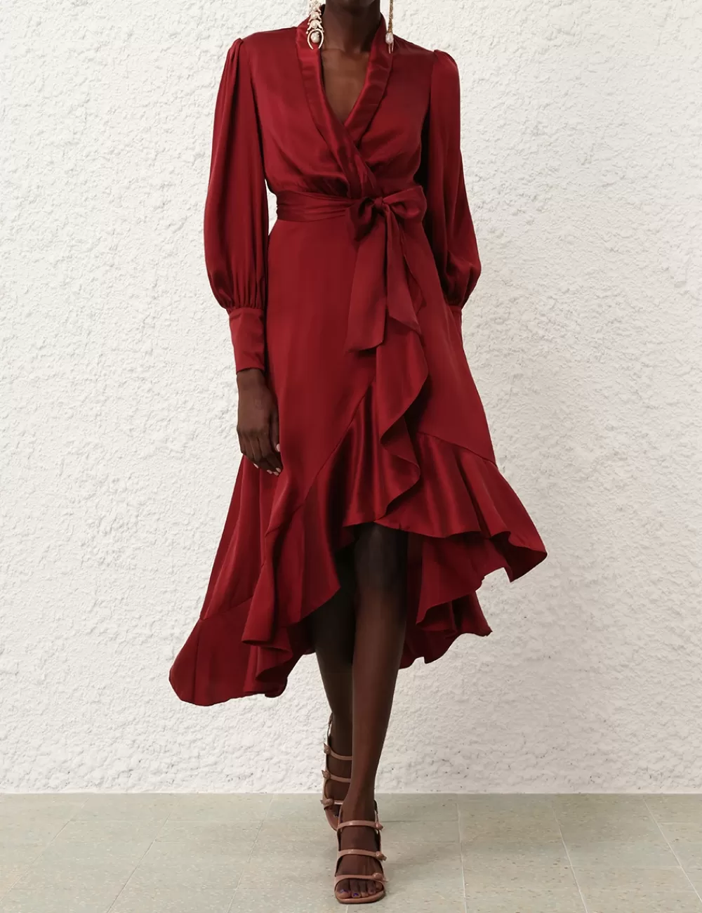 ZIMMERMANN Silk Wrap Midi Dress