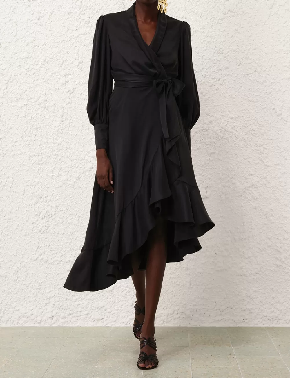 ZIMMERMANN Silk Wrap Midi Dress