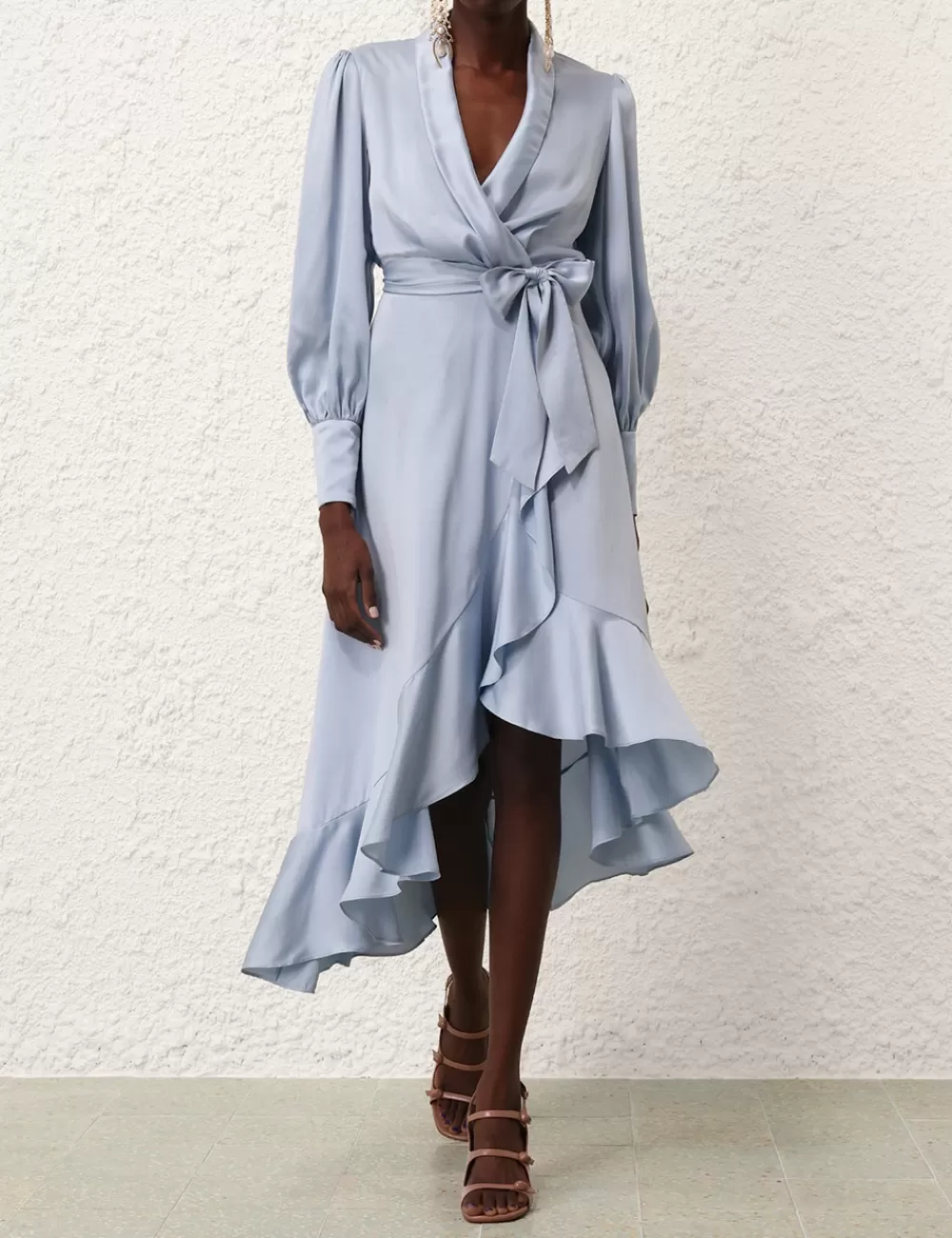 ZIMMERMANN Silk Wrap Midi Dress