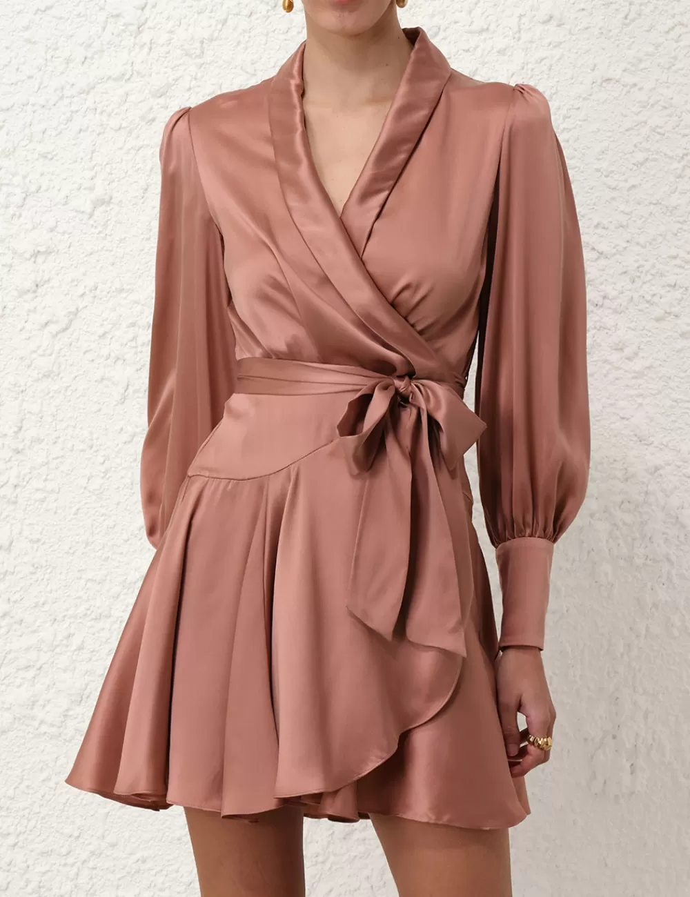 ZIMMERMANN Silk Wrap Mini Dress