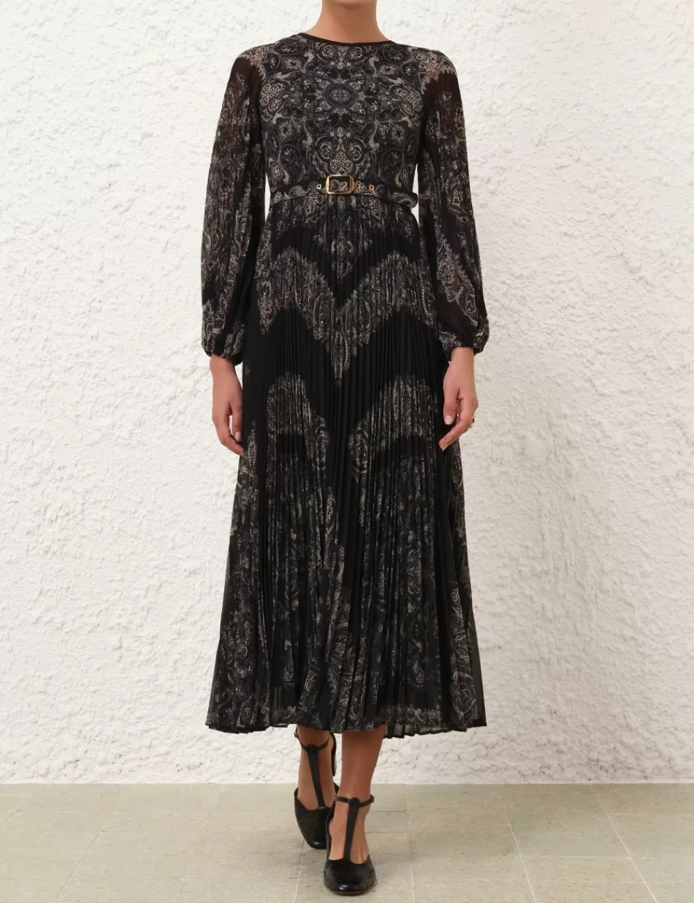 ZIMMERMANN Sunray Long Sleeve Midi Dress