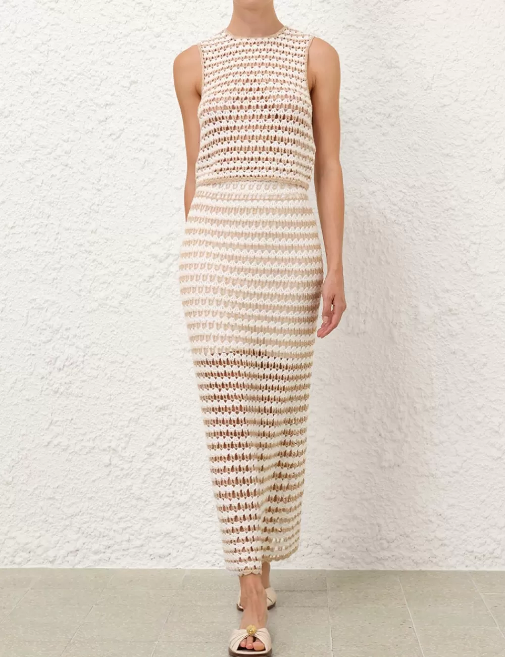 ZIMMERMANN Tallow Crochet Midi Skirt