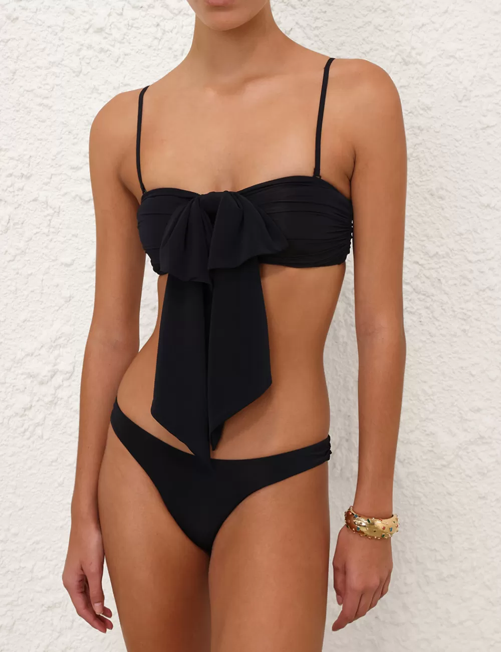 ZIMMERMANN Tallow Drape Bow Bikini Top