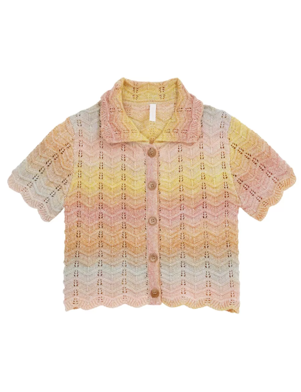 Kids ZIMMERMANN Tallow Kids Chevron Knit Top