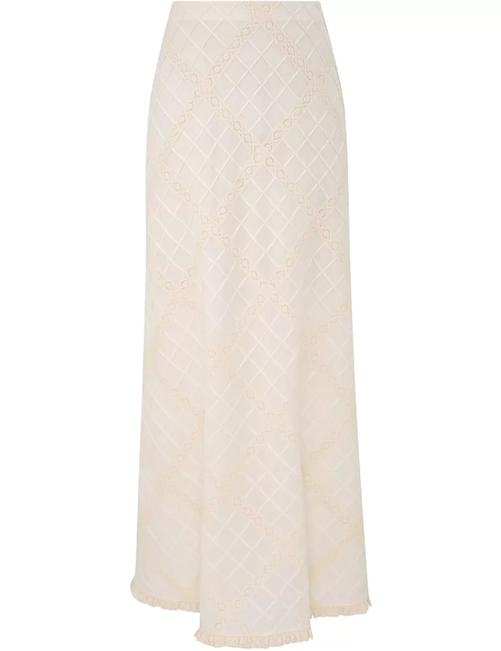 ZIMMERMANN Tallow Lace Trim Bias Skirt