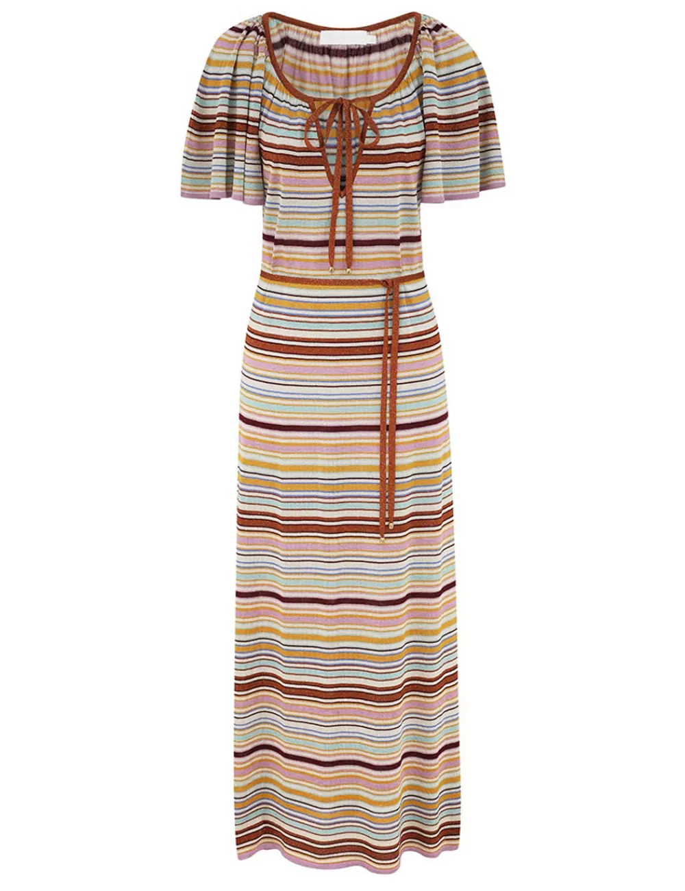 ZIMMERMANN Tallow Metallic Stripe Dress