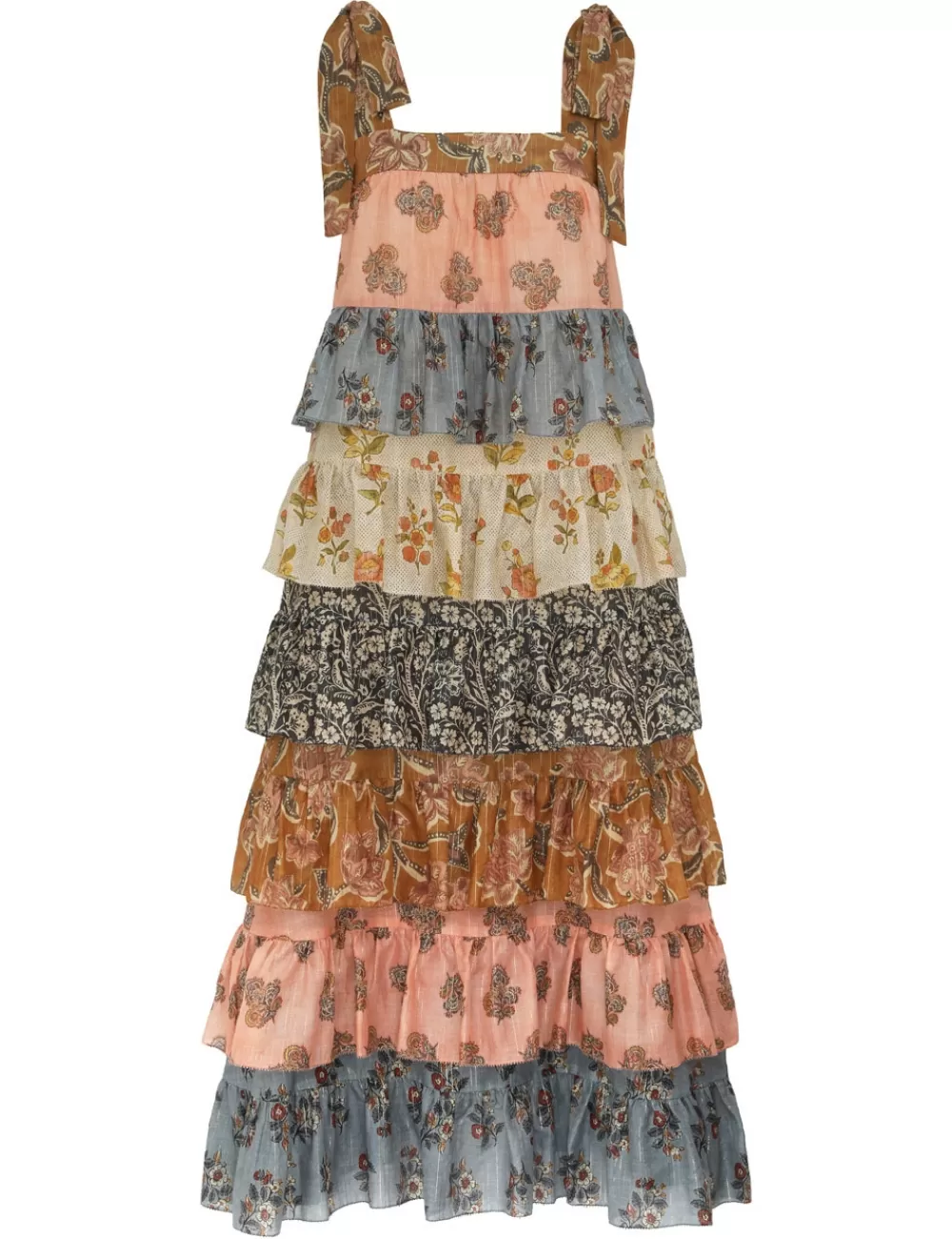 ZIMMERMANN Tallow Tiered Midi Dress