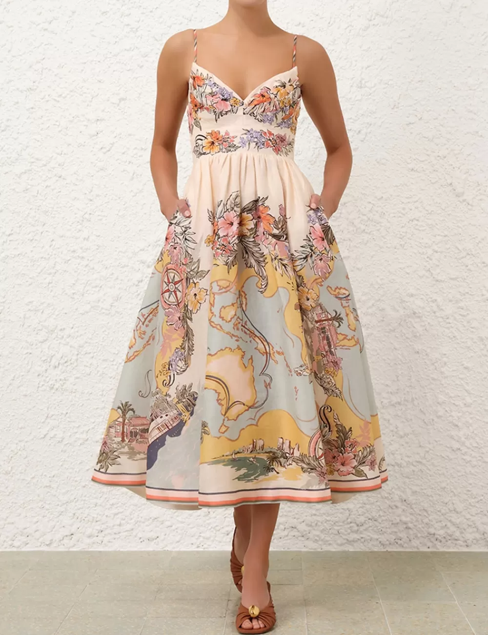 ZIMMERMANN Tallow Tucked Bodice Dress