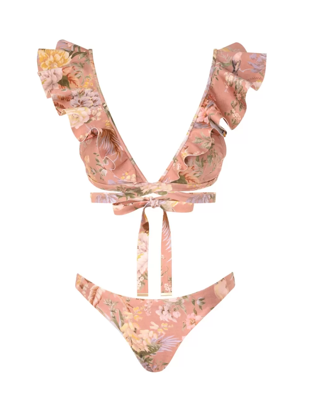 ZIMMERMANN Tallow Wrap Ruffle Bikini