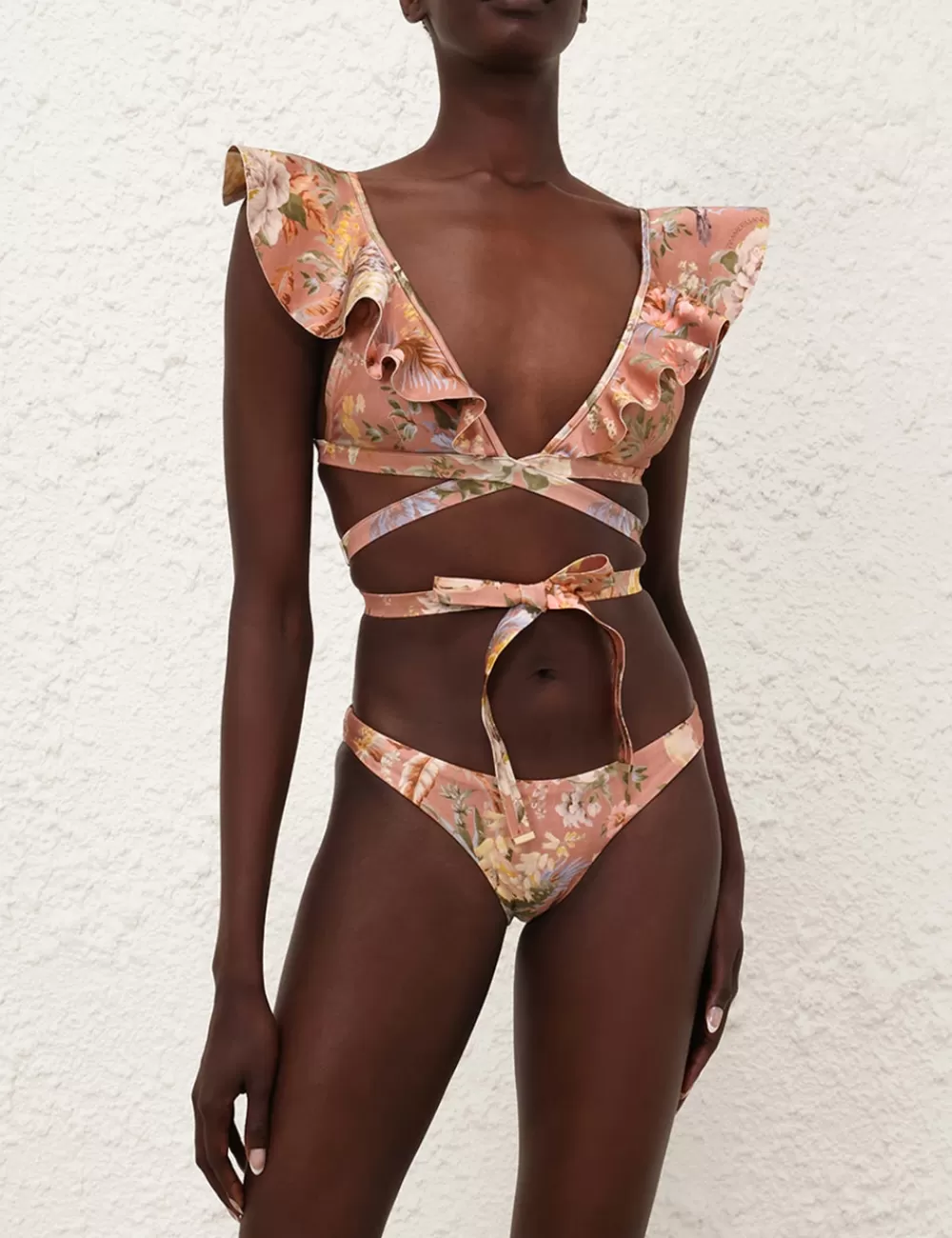 ZIMMERMANN Tallow Wrap Ruffle Bikini