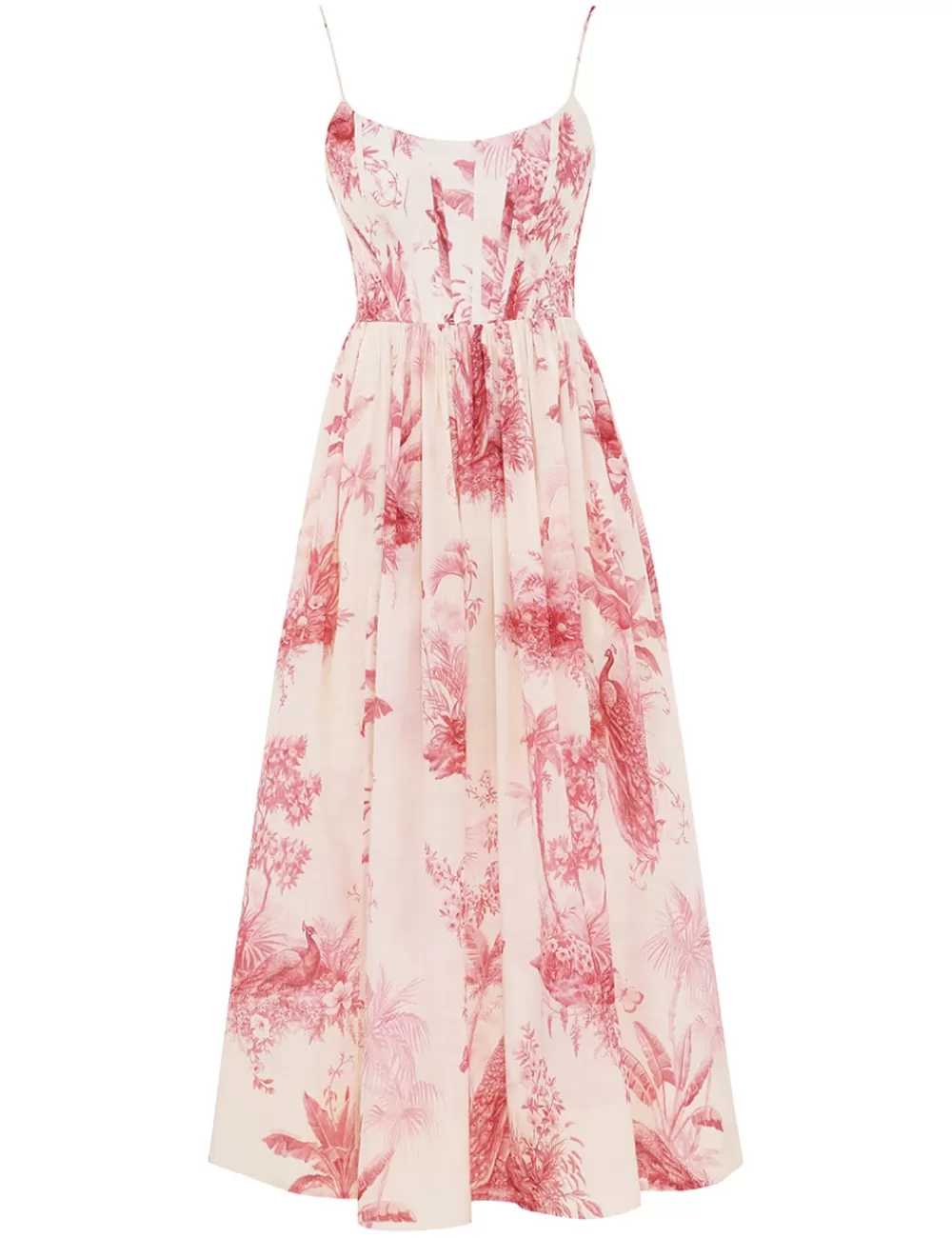 ZIMMERMANN Waverly Corset Midi Dress