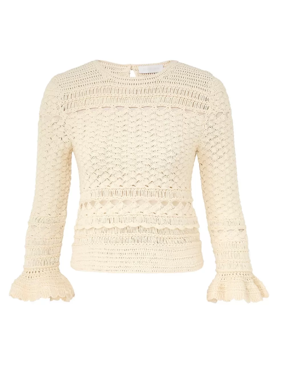 ZIMMERMANN Waverly Crochet Crew Neck Top