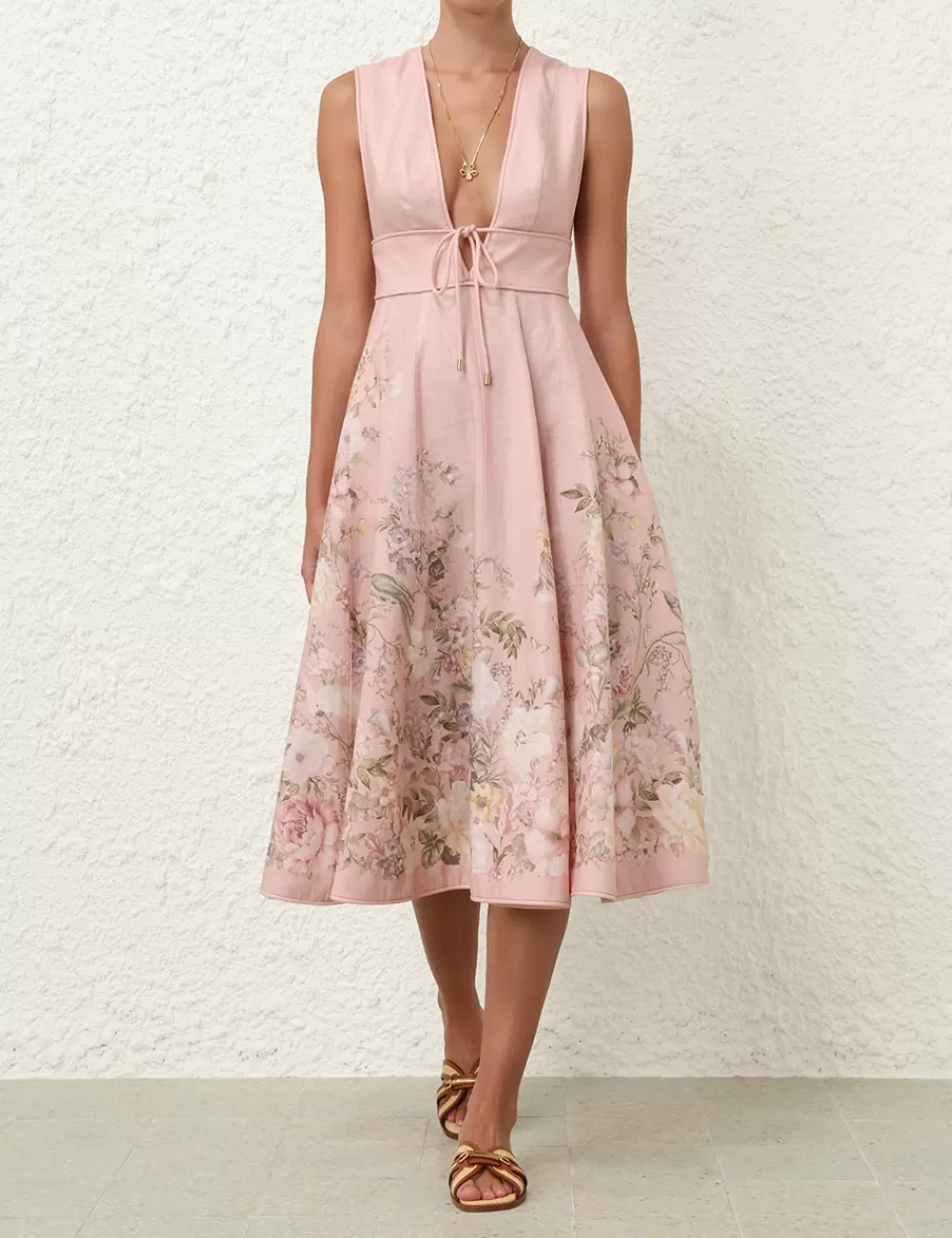 ZIMMERMANN Waverly Plunge Midi Dress