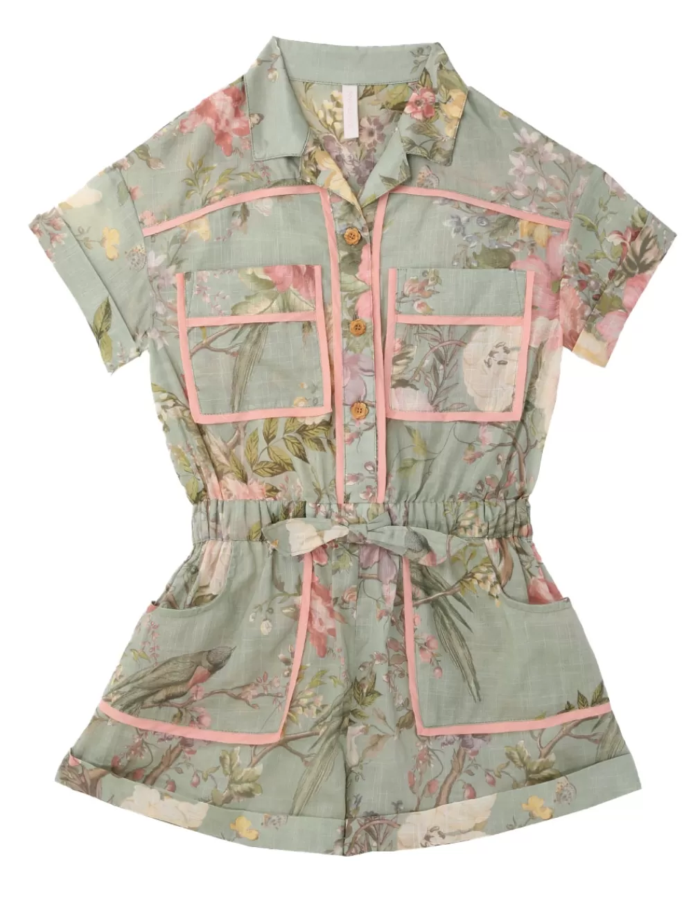 Kids ZIMMERMANN Waverly Pocket Detail Playsuit