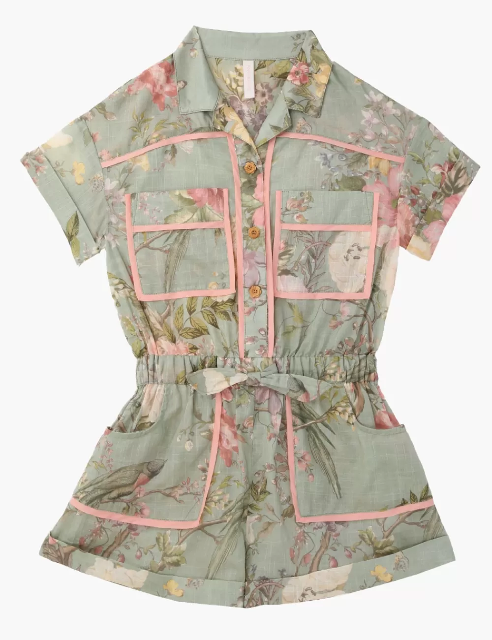 Kids ZIMMERMANN Waverly Pocket Detail Playsuit