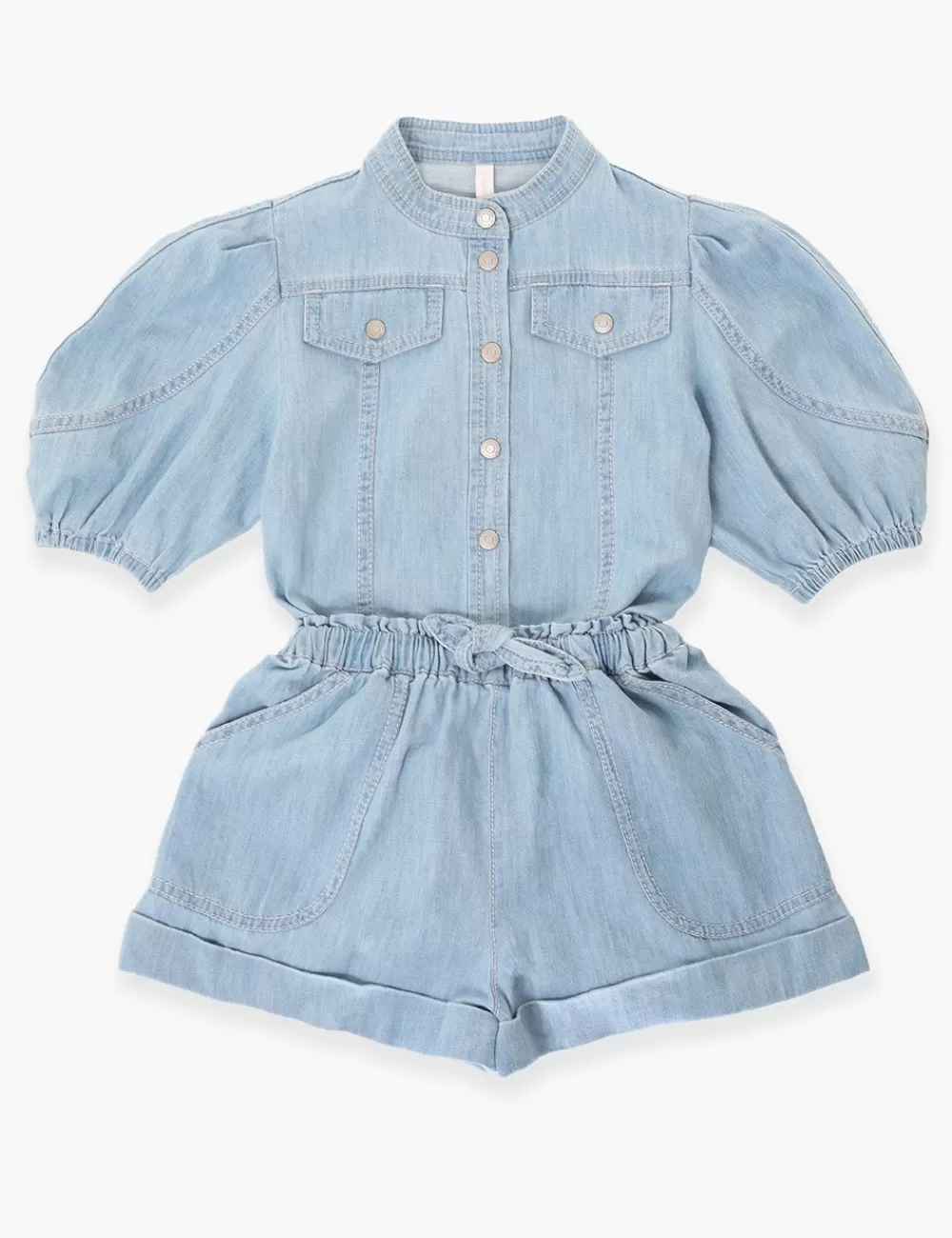 Kids ZIMMERMANN Waverly Utility Denim Short