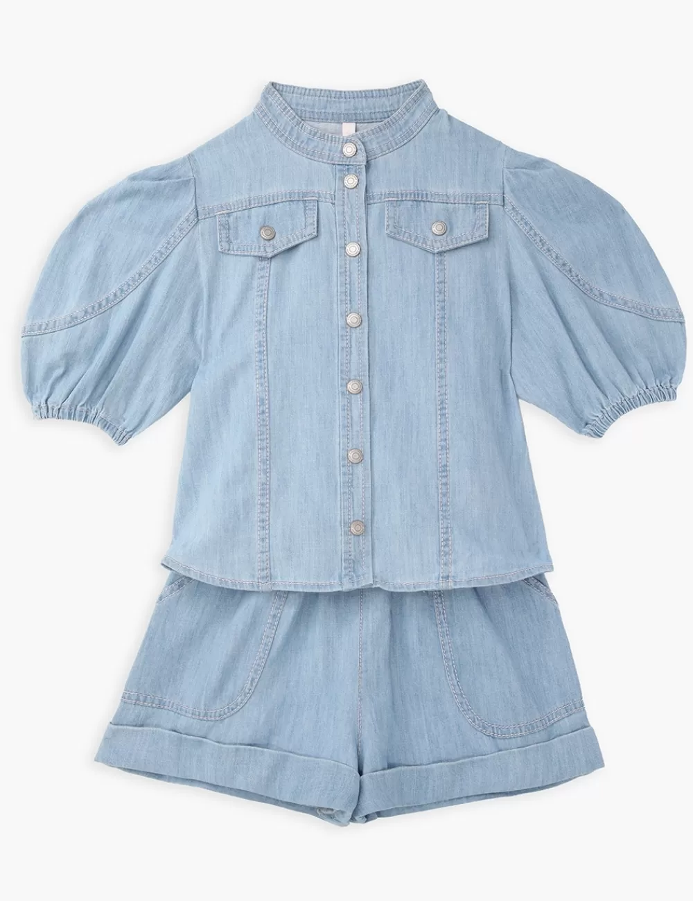 Kids ZIMMERMANN Waverly Utility Denim Top