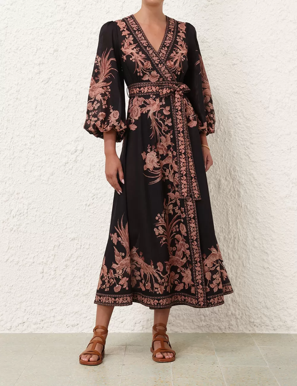 ZIMMERMANN Waverly Wrap Midi Dress