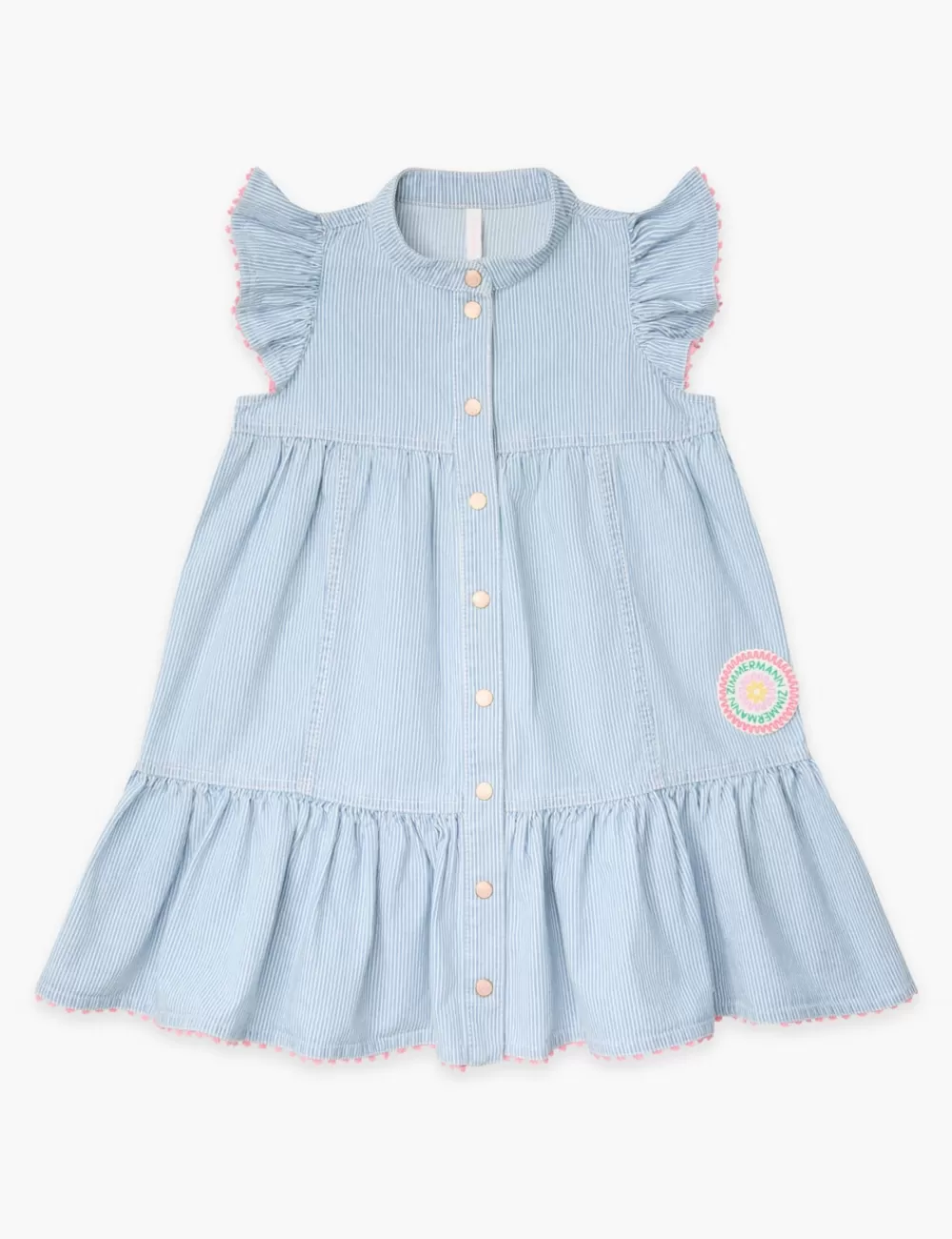 Kids ZIMMERMANN Wylie Kids Denim Flutter Dress