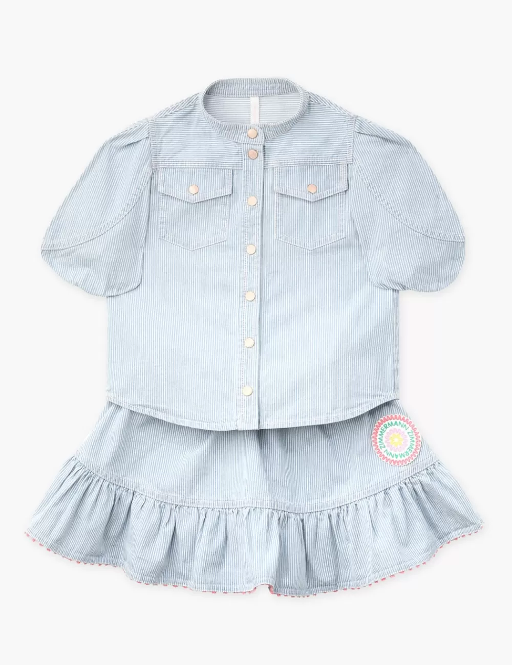 Kids ZIMMERMANN Wylie Kids Utility Denim Top