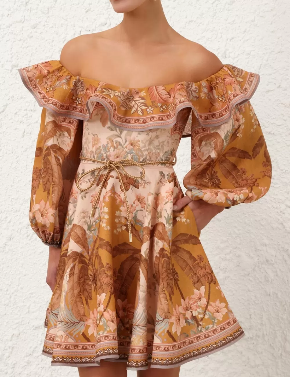 ZIMMERMANN Wylie Off-Shoulder Mini Dress